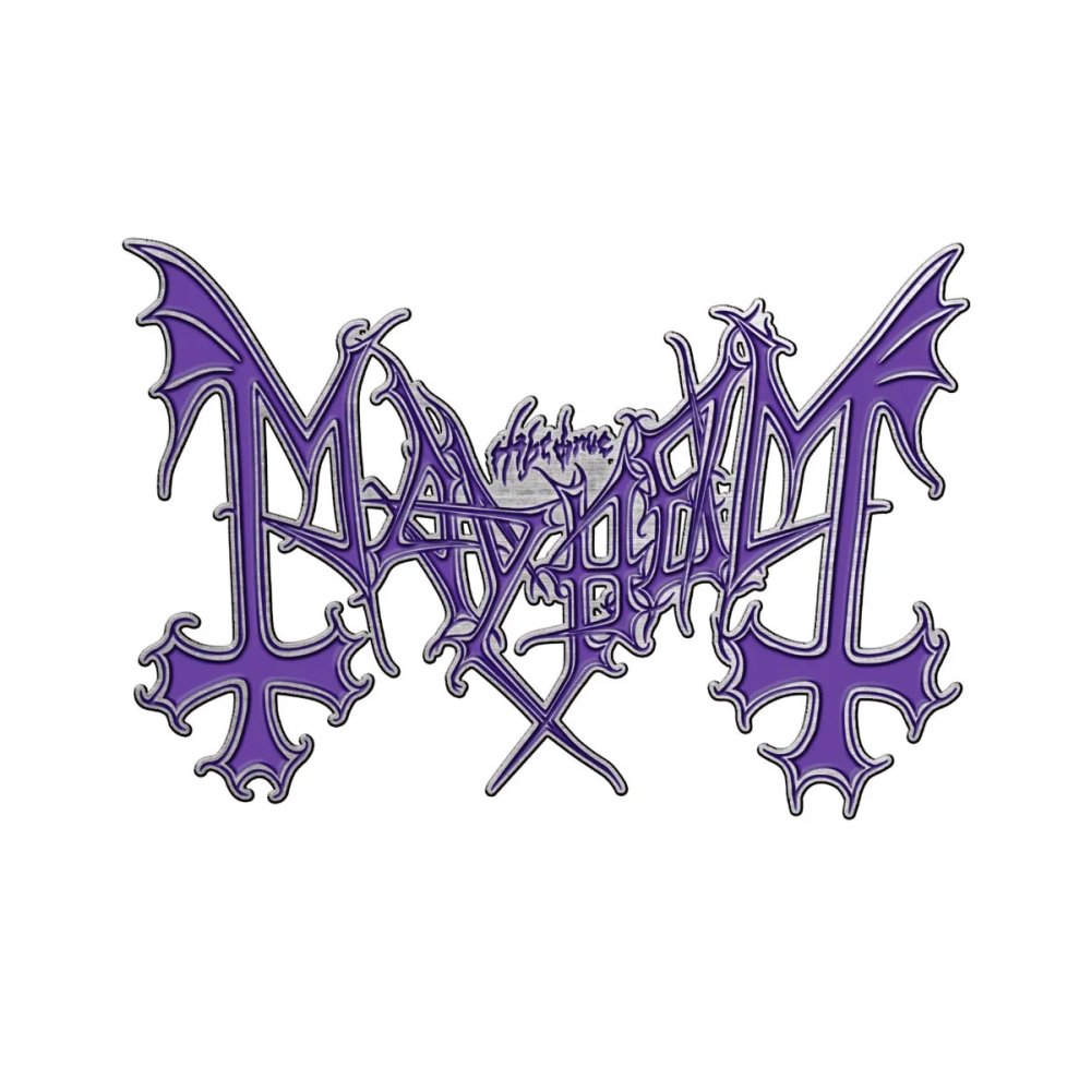 Mayhem - Logo Button pin - Lila/Silberfarben